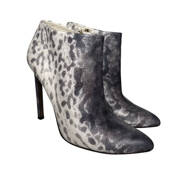 Gucci Gloria Snake Print Leather Pointed Ankle Booties Size 37 - Picture 1 of 11